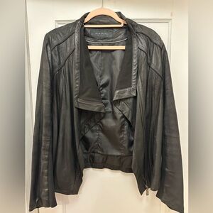 Elie Tahari lambs leather jacket, black